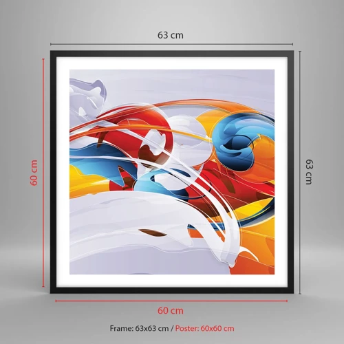 Poster in black frame - Dance of Elements - 60x60 cm