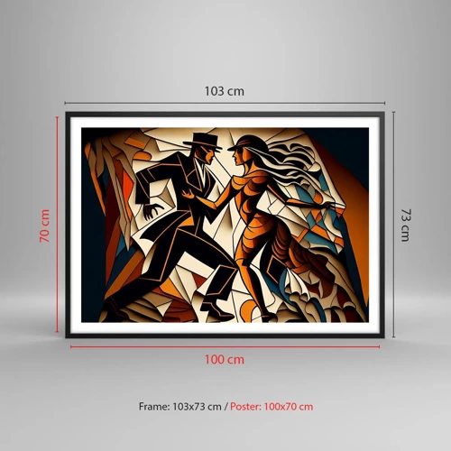 Poster in black frame - Dance of Passion  - 100x70 cm