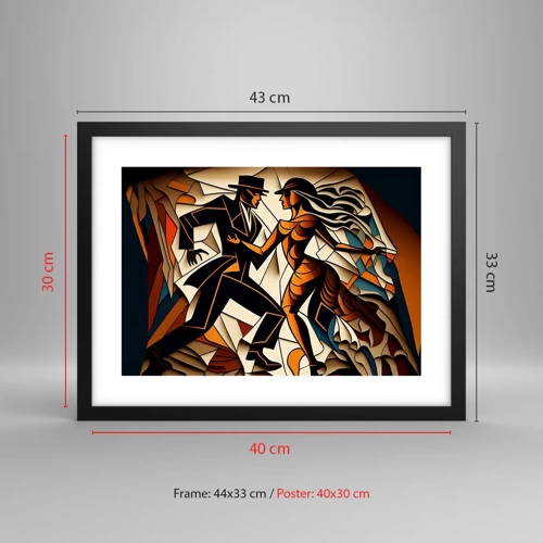 Poster in black frame - Dance of Passion  - 40x30 cm