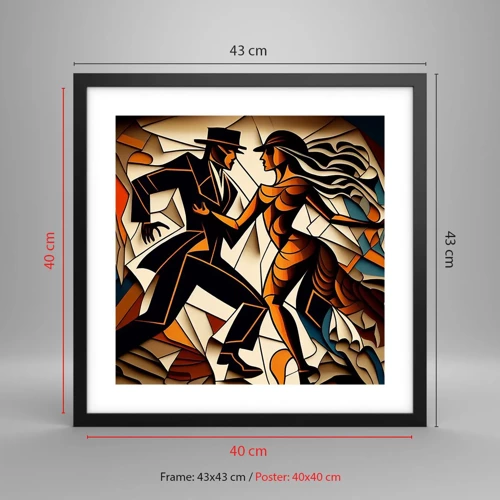 Poster in black frame - Dance of Passion  - 40x40 cm