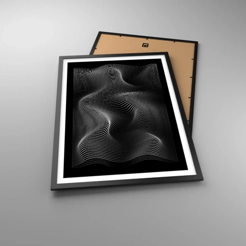 Poster in black frame - Dance of the Light in Space - 50x70 cm