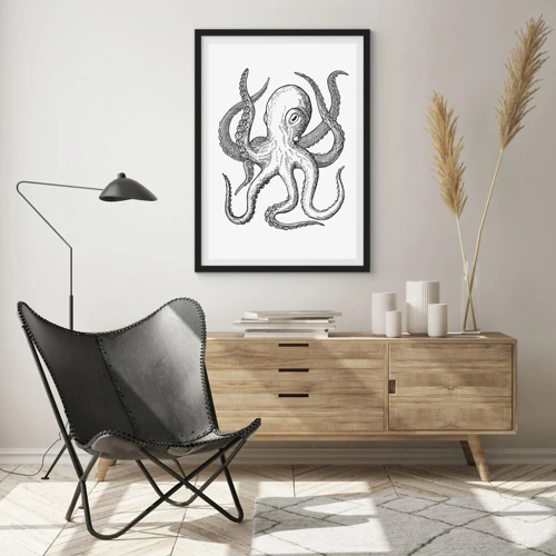 Poster in black frame - Dancing with the Waves - 70x100 cm