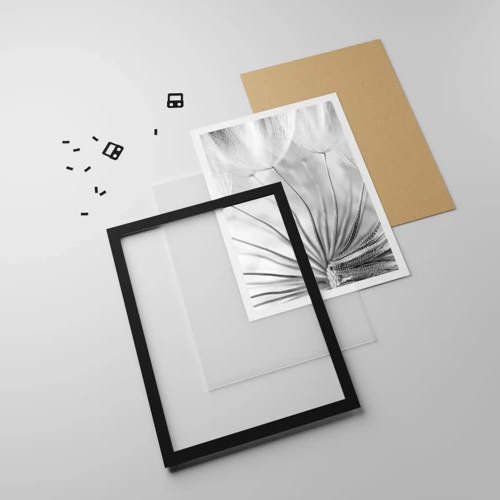 Poster in black frame - Dandelion Kites - 50x70 cm