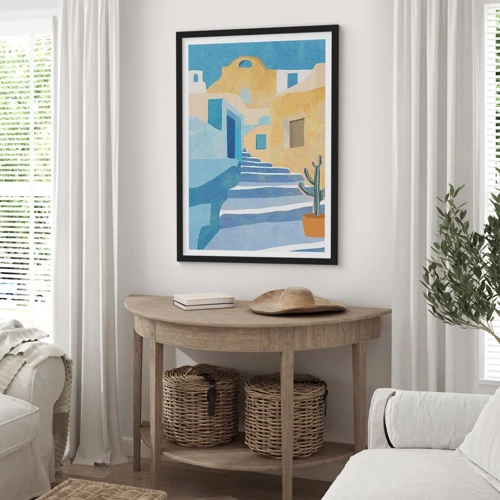 Poster in black frame - Day in an Arabic City - 70x100 cm