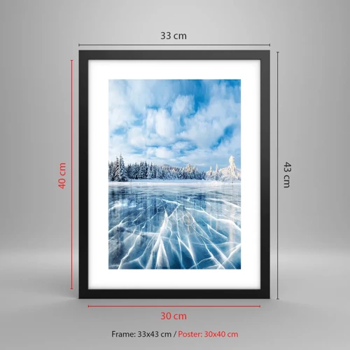 Poster in black frame - Dazling and Crystalline View - 30x40 cm