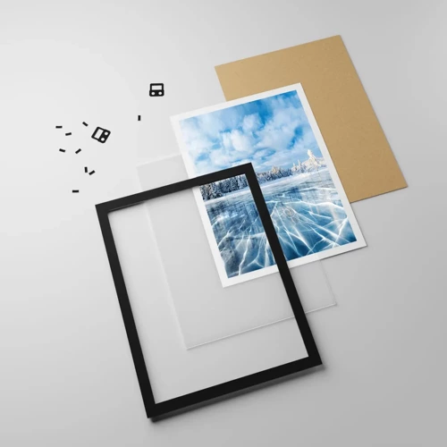 Poster in black frame - Dazling and Crystalline View - 50x70 cm