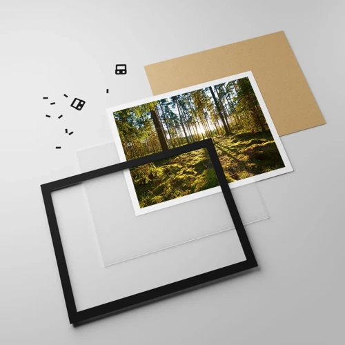 Poster in black frame - Deep in the Forest - 40x30 cm