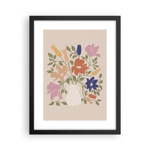 Poster in black frame - Delicate Bouquet - 30x40 cm