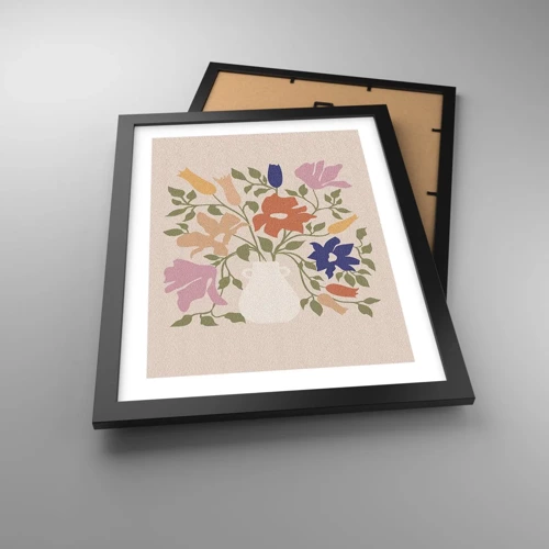 Poster in black frame - Delicate Bouquet - 30x40 cm