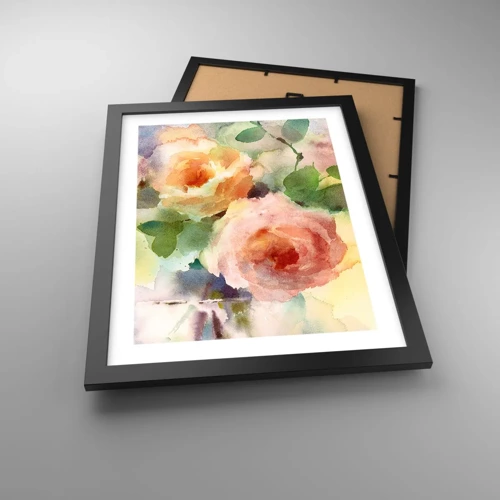 Poster in black frame - Delicate Like Watercolour - 30x40 cm