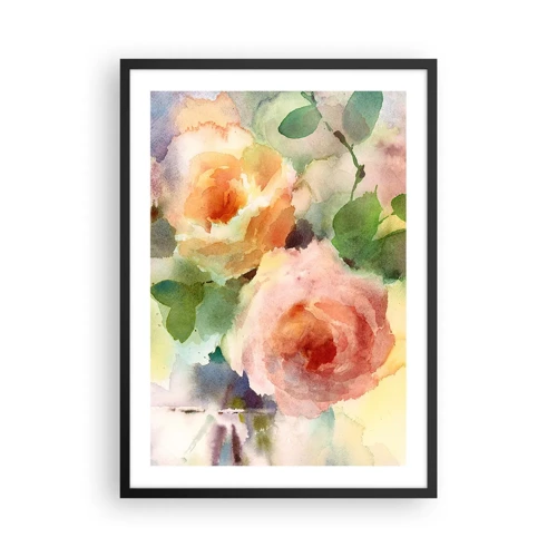 Poster in black frame - Delicate Like Watercolour - 50x70 cm