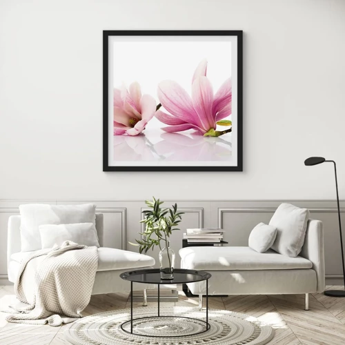 Poster in black frame - Delicate Like a Spring Breeze - 30x30 cm