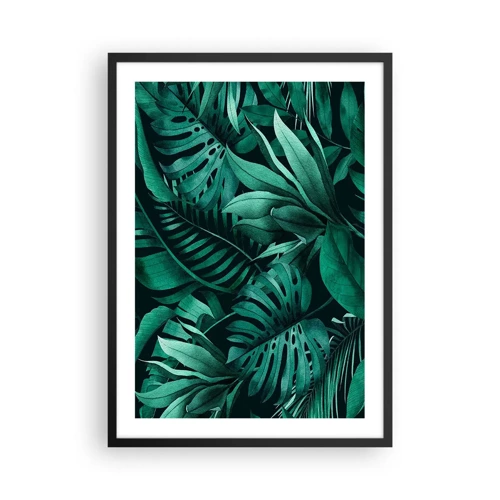 Poster in black frame - Depth of Tropical Green - 50x70 cm