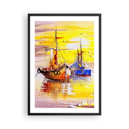 Poster in black frame - Deserved Rest in Port - 50x70 cm