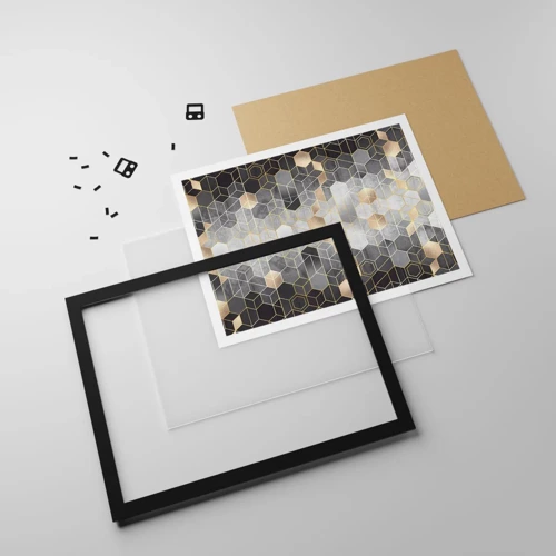 Poster in black frame - Diamond Composition - 40x30 cm