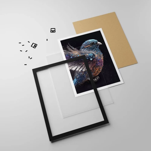 Poster in black frame - Diamond Sparrow - 40x50 cm