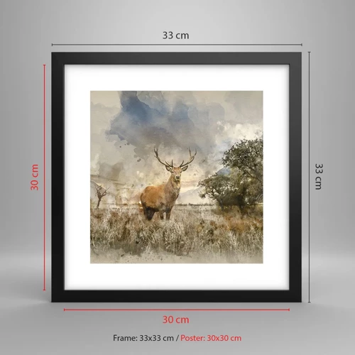 Poster in black frame - Dignity - Strength - Majesty - 30x30 cm