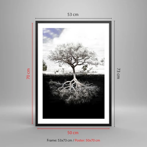 Poster in black frame - Discovery of the Nature of the World - 50x70 cm