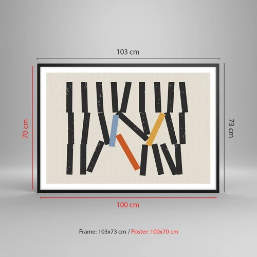 Poster in black frame - Domino - Composition - 100x70 cm