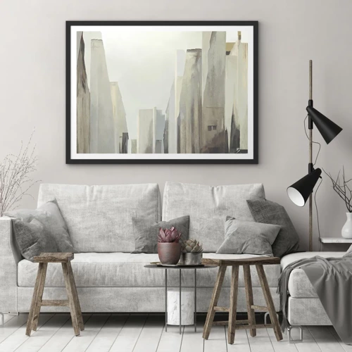 Poster in black frame - Dream of a City - 70x50 cm