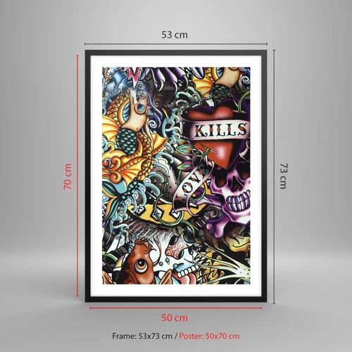 Poster in black frame - Dream of a Tattoo Artist - 50x70 cm