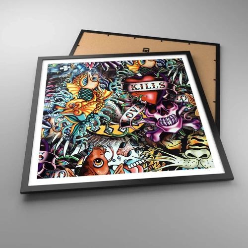 Poster in black frame - Dream of a Tattoo Artist - 60x60 cm