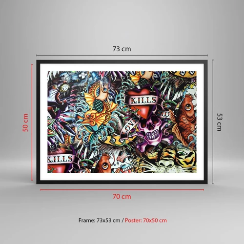 Poster in black frame - Dream of a Tattoo Artist - 70x50 cm