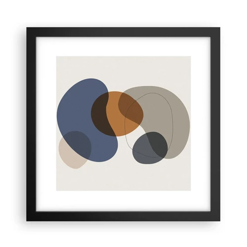 Poster in black frame - Drops of Colours - 30x30 cm