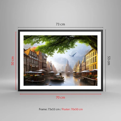 Poster in black frame - Dutch Urban Landscape - 70x50 cm