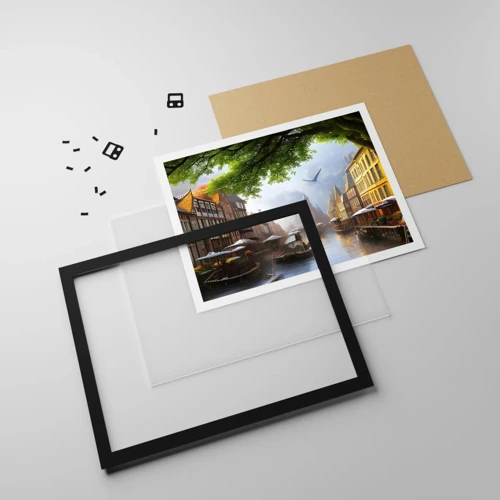 Poster in black frame - Dutch Urban Landscape - 70x50 cm