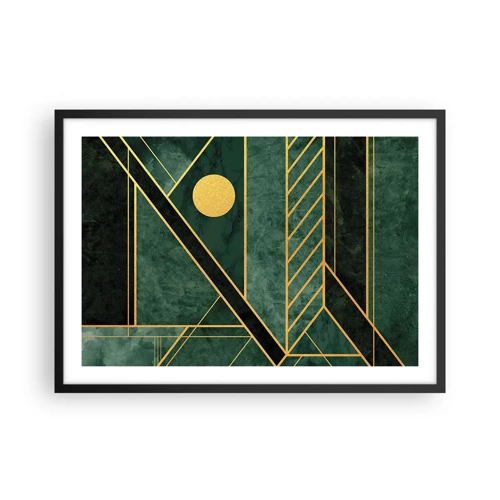 Poster in black frame - Dynamics of Gold and Azure - 70x50 cm