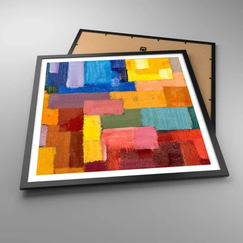 Poster in black frame - Each Different, All Colourful - 60x60 cm