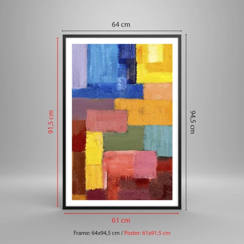 Poster in black frame - Each Different, All Colourful - 61x91 cm