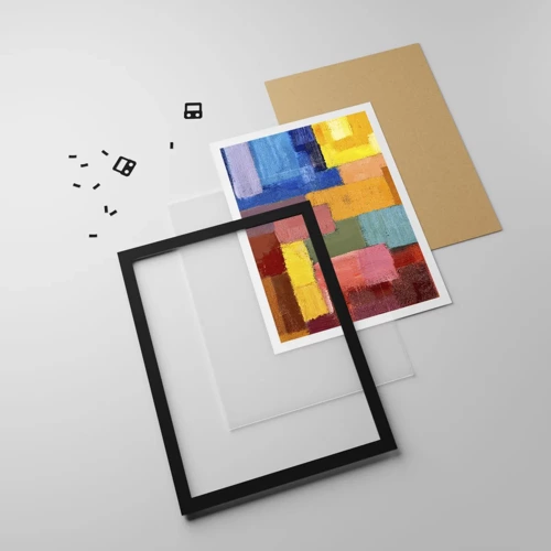 Poster in black frame - Each Different, All Colourful - 61x91 cm