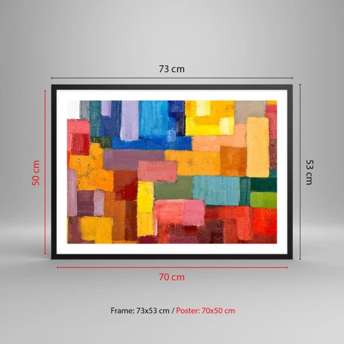 Poster in black frame - Each Different, All Colourful - 70x50 cm