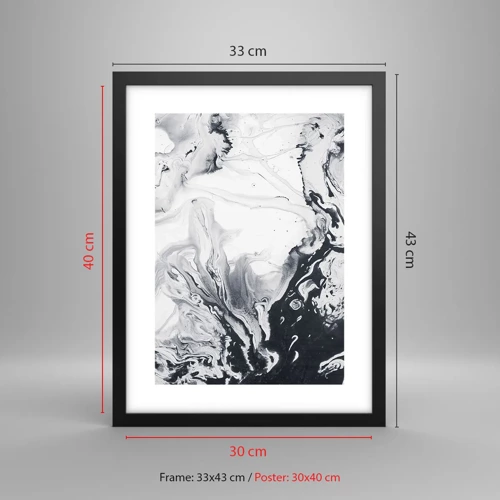 Poster in black frame - Earth's Interior - 30x40 cm