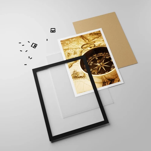 Poster in black frame - East or West? - 50x70 cm