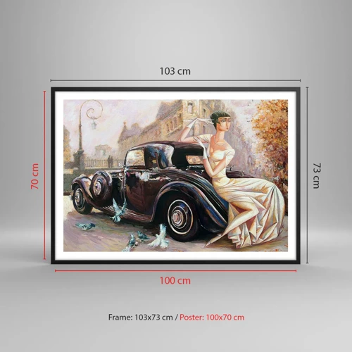 Poster in black frame - Elegance - Retro Style - 100x70 cm