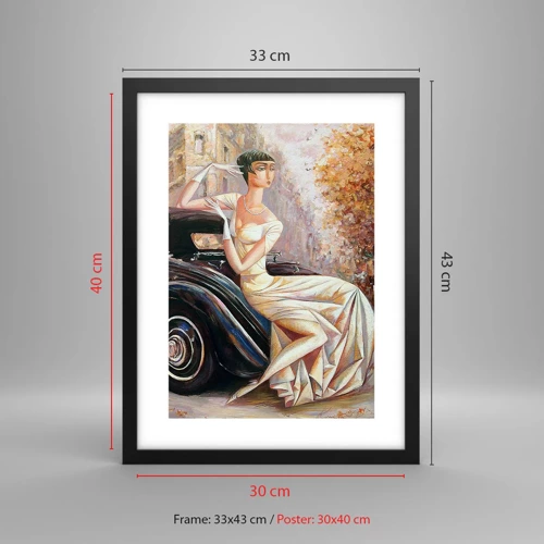 Poster in black frame - Elegance - Retro Style - 30x40 cm