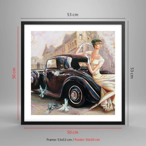 Poster in black frame - Elegance - Retro Style - 50x50 cm