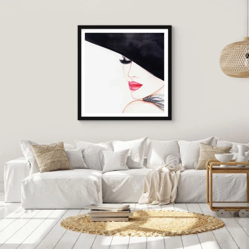 Poster in black frame - Elegance and Sensuality - 40x40 cm