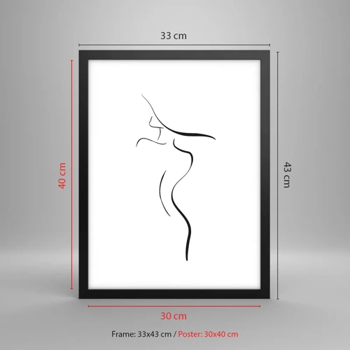 Poster in black frame - Elusive Like a Wave - 30x40 cm