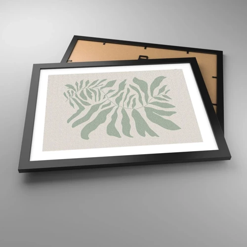 Poster in black frame - Emerald Branch - 40x30 cm