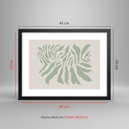 Poster in black frame - Emerald Branch - 40x30 cm