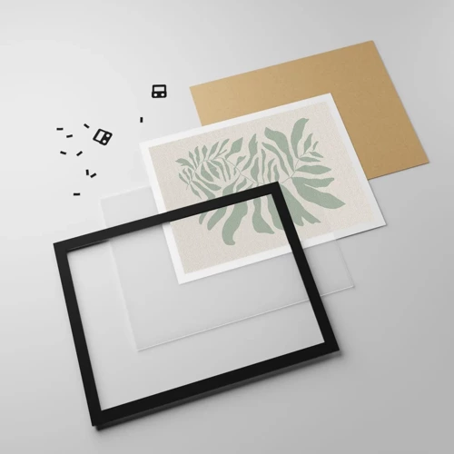 Poster in black frame - Emerald Branch - 40x30 cm