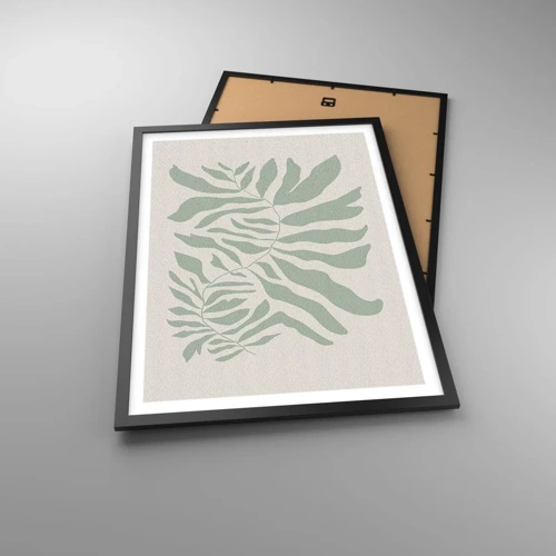 Poster in black frame - Emerald Branch - 50x70 cm