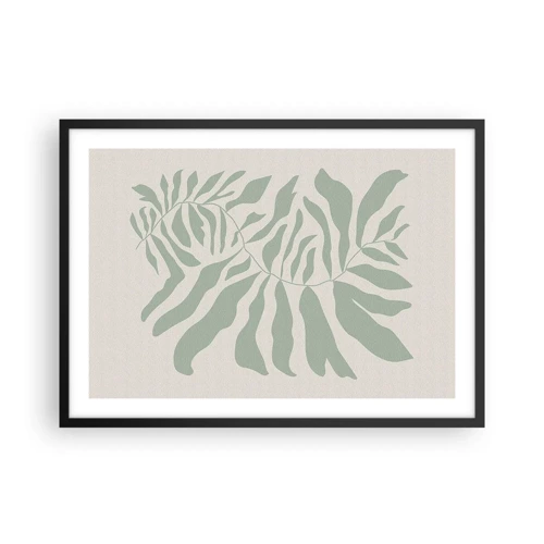 Poster in black frame - Emerald Branch - 70x50 cm