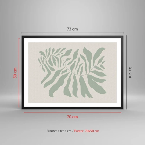 Poster in black frame - Emerald Branch - 70x50 cm