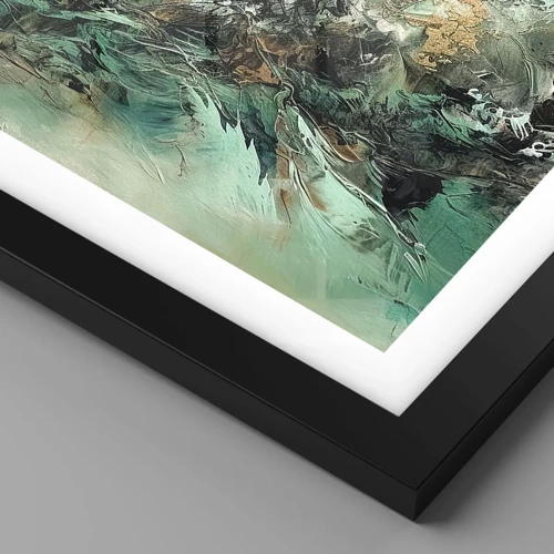 Poster in black frame - Emerald and Black Lump - 50x70 cm