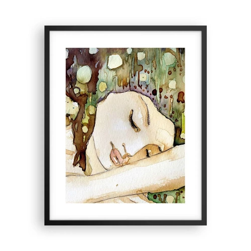 Poster in black frame - Emerald and Violet Dream - 40x50 cm